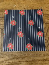 Christmas Poinsettia Striped Wrapping Paper Squares - $7.80