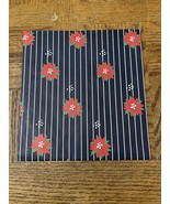 Christmas Poinsettia Striped Wrapping Paper Squares - £6.13 GBP