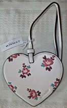 Coach 28340 Boxed Leather Printed Floral Heart Bag Charm Ornament NWT NIB Chalk - £15.31 GBP
