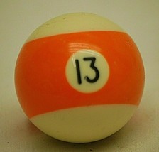 Pool Table Billiard Ball #13 Orange Stripe Vintage Replacement Piece - £10.19 GBP