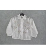 LISA DRESS JACKET WOMENS SZ S TRANSLUCENT WHITE WITH EMBROIDERED FLOWERS... - $14.99