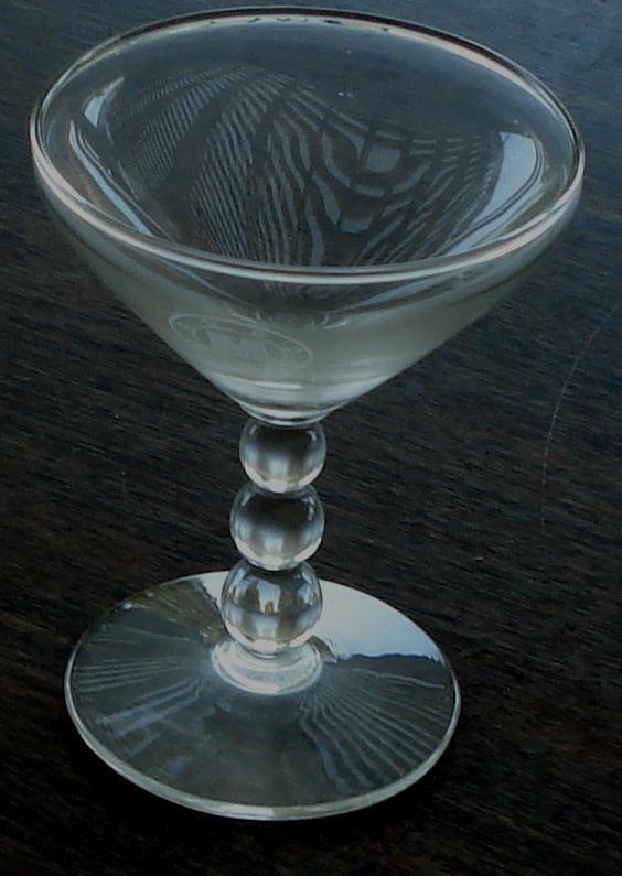 Very Nice Vintage Pressed Glass Champagne Glass, Short Ball Stem, VG CND - $7.91