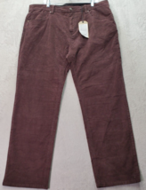 prAna Sustainer Pants Men&#39;s Size 40 Brown Corduroy Cotton Slim Fit Tapered Leg - £29.05 GBP