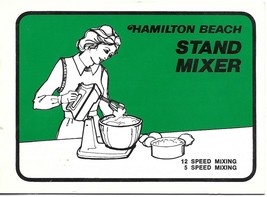 Hamilton Beach Stand Mixer Manual (1974) Owners Manual Plus Recipes Book - £7.94 GBP