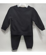 Garanimals Baby Boy 2 Piece Fleece Top &amp; Jogger Pant Set, Black Size 6-9M - £13.19 GBP