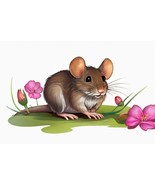 Mouse and Flower Clipart - 4 High Quality JPGs - Digital Download - Card... - $35.41 MXN