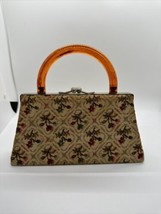 Floral Embroidery Handbag Vintage Vtg 60s 70s Convertible Clutch - £20.64 GBP