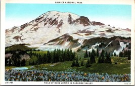 Field of Blue Lupine Mount Rainier National Park WA UNP WB Postcard L8 - £2.30 GBP