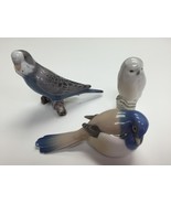Bing &amp; Grondahl Porcelain Bird Figurines Budgie #2210, Owl #1741, &amp; #163... - $330.00