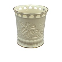 Lenox Flower Candle Holder Fine Ivory China 2004 Handcrafted with candle - $13.85