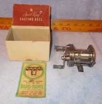 Original Vintage Sport King Bait Casting Fish Reel w Box &amp; Paper Montgomery Ward - £15.69 GBP