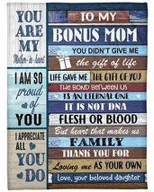 To My Bonus Mom Fleece Blanket Gift Love Daughter Colorul Vintage Sherpa Blanket - $35.84+