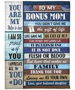 To My Bonus Mom Fleece Blanket Gift Love Daughter Colorul Vintage Sherpa... - $33.33+