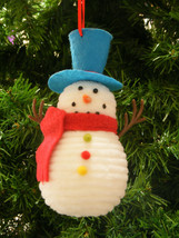 Snowman Wearing Scarf &amp; Top Hat Christmas Tree Ornament - £10.18 GBP