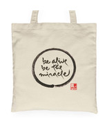 Thich Nhat Hanh Calligraphy Tote Bag Be Alive Be The Miracle Handbag Cot... - $16.78