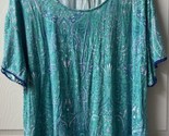 Soma Short Sleeved PJ top Womens Size Medium Blue Green Paisley Jersey - £10.00 GBP
