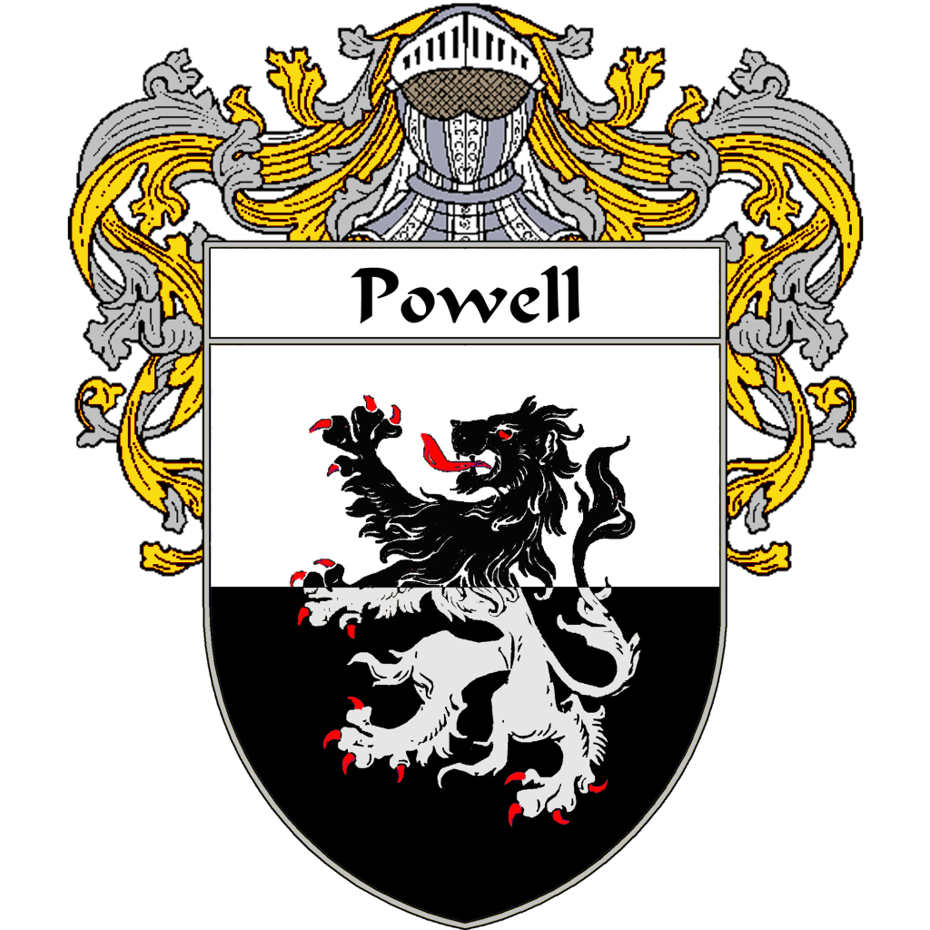Powell Family Crest / Coat of Arms JPG and PDF - Instant Download