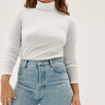 Everlane Women&#39;s The Organic Cotton Turtleneck Long Sleeve Fitted Top Size XS - £19.75 GBP