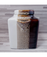 Pier 1 Tri-Color Hand-Painted Stoneware 24 oz. Tea Pot Brown Tan Beige - $32.37