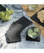 Slate Coasters Round &amp; Square Black Coffee Table Decor Housewarming / Ho... - €21,55 EUR