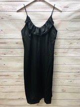 BCBG generation Charmeus Ruffled Party Cocktail Dress Black Slip Size 4 New - £13.97 GBP