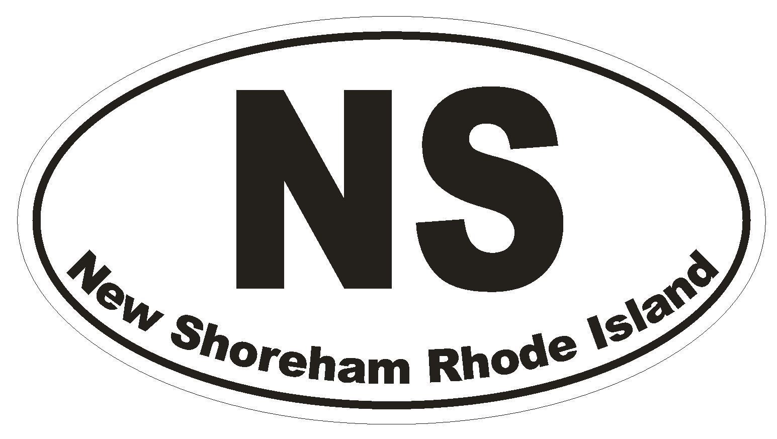 New Shoreham Rhode Island Oval Bumper Sticker or Helmet Sticker D1521 Euro Oval - $1.39 - $75.00
