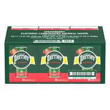 Perrier Strawberry Flavored Sparkling Water, 11.15 Fl Oz Cans (24 Count) - £33.92 GBP