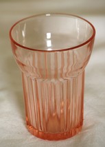 Queen Mary Pink Depression Flat Juice Glass Ribbed Anchor Hocking - £13.44 GBP