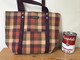 Longaberger Homestead Cotton Checked Plaid Hand Bag Purse Eco Shopping Tote - £19.51 GBP