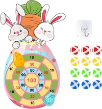 Easter Dart Board Game Set Cute Bunny Chick Carrot Party Board Games with 12 Sti - £18.48 GBP