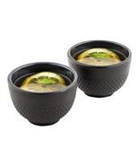 Restaurantware Tetsubin 5 Ounce Cast Iron Tea Cups, Set Of 2 Hobnail Bla... - $48.99