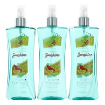 Pure Sunshine by Body Fantasies, 3 Pack 8 oz Fragrance Body Spray for Women - £20.24 GBP