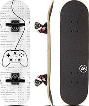 Magneto Complete Skateboard | Maple Wood | Abec 5, Free Stickers Included - $44.92