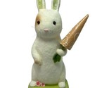 Midwest Large Bunny 10 inches Flocked Bunny Holding Carrot Not perfect NWT - £13.40 GBP