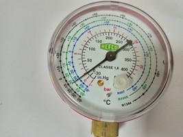 REFCO M2-500 DS Pressure Gauges  1/8&quot; R507/R404A/R134a Class 1.6 Red Ste... - £48.65 GBP