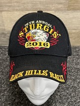 Sturgis 76th Black Hills Rally 2016 Adjustable Strapback Black Biker Hat... - $9.74