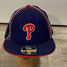 Philadelphia Phillies Hat Cap Mens 7 5/8 Fitted New Era Red &amp; White Pins... - $88.62