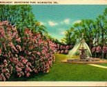 Smith Monument Brandywine Park Wilmington Delaware DE Linen Postcard A8 - $2.92
