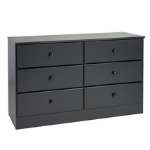 Astrid 6-Drawer Dresser, Black - £204.26 GBP