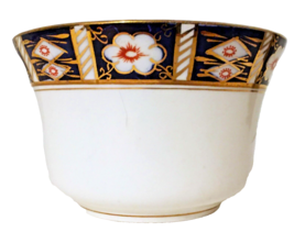 Antique Osborne China England Bowl 3&quot;H, 5&quot; diam White w/ Imari Style Accent - $40.49