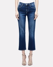 L&#39;agence Nadia Cropped Straight Jeans Dark Wash Stretch 25 - £49.62 GBP