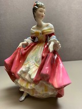 Vintage Royal Doulton Porcelain Figurine Southern Belle Red Dress Lady 1957 2229 - $74.24