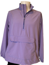 Mizzen + Main Leeward Blue and Pink Checked Long Sleeve 1/2 Zip Henley Shirt - £15.04 GBP