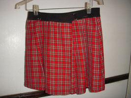 VTG Y2K Red Plaid Mini Wrap Skirt Pleated Sz M Gilmore Girls Goth 28 wai... - $14.85