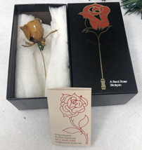 Vintage 1979 Rose Ein Echter Rose Anstecknadel Von Chrystalle Flower Corporation - £22.15 GBP