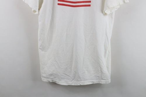 Vintage 90s Streetwear Mens Large Distressed USA Flag Box Logo T-Shirt White Item image 3