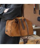 Suede Leather Bowling Tote Bag for Women  Chic Shoulder Handbag - $99.00+