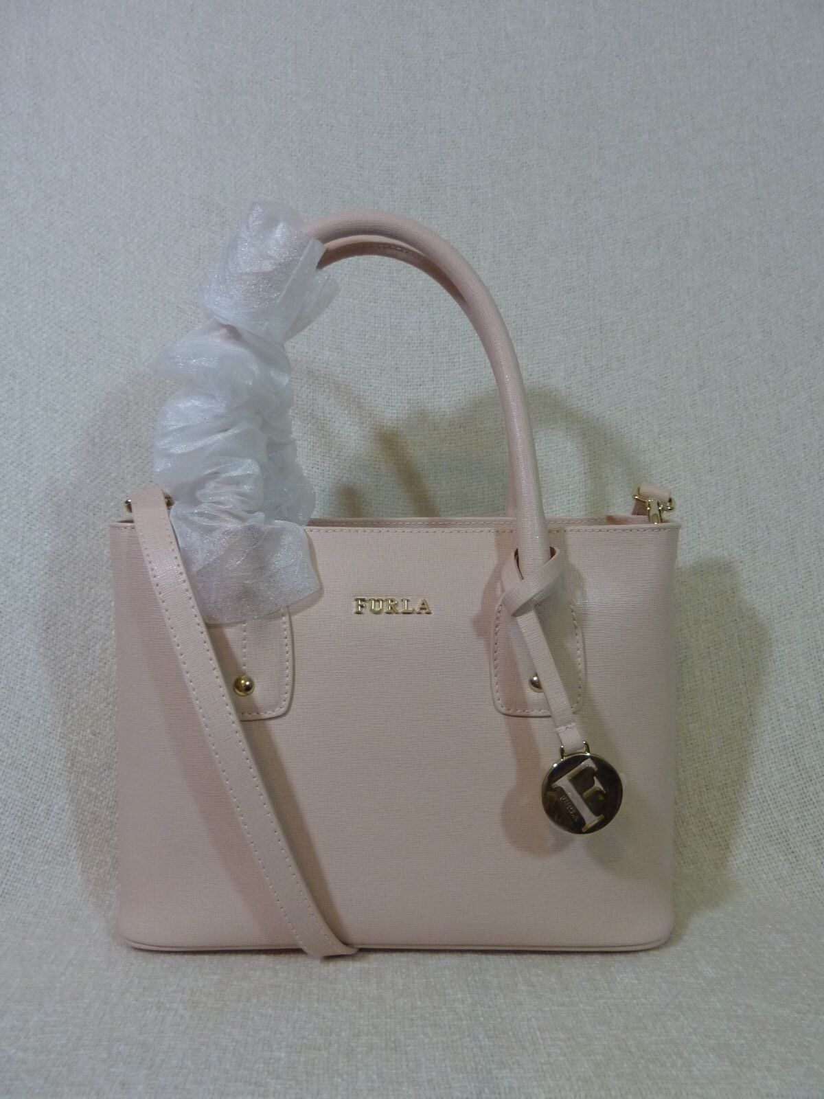 Primary image for FURLA Magnolia Pink Saffiano Lthr Small Josi Tote/Xbody Bag $328 - Made in Italy