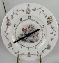 Clock The World of Beatrix Potter Royal Albert Fine Bone China 1986 Batteries 8&quot; - £20.65 GBP