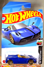 2023 Hot Wheels #13 Hw Roadsters 2/10 &#39;17 Pagani Huayra Roadster Blue w/Gold10Sp - £5.89 GBP